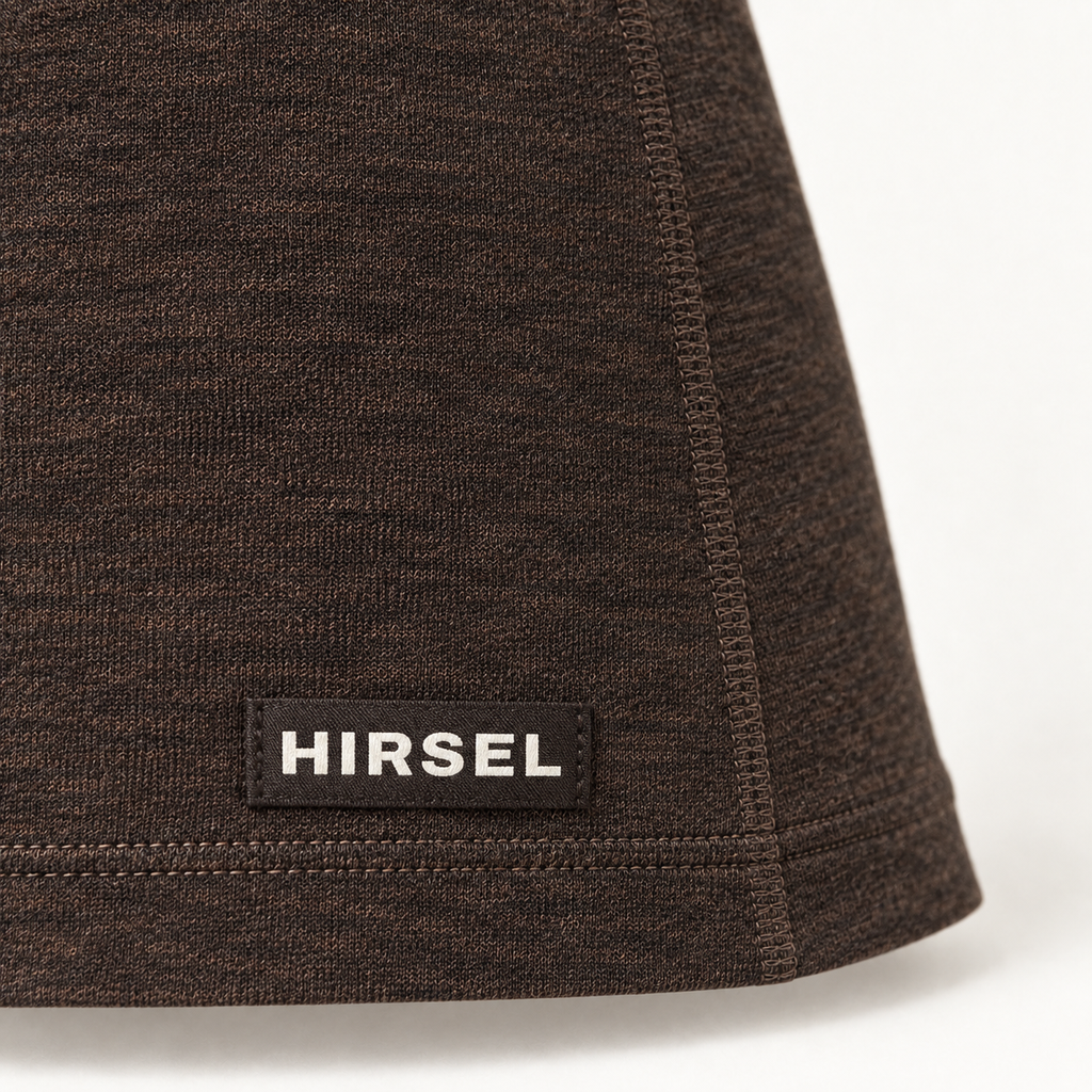 Hirsel 150 Long-Sleeve Crew in Peat, detail view