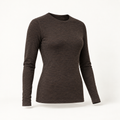 Hirsel 150 Long-Sleeve Crew in Peat, three-quarter view