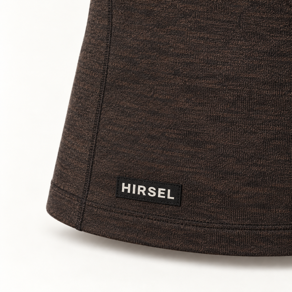 Hirsel 200 Long-Sleeve Crew in Peat, detail view