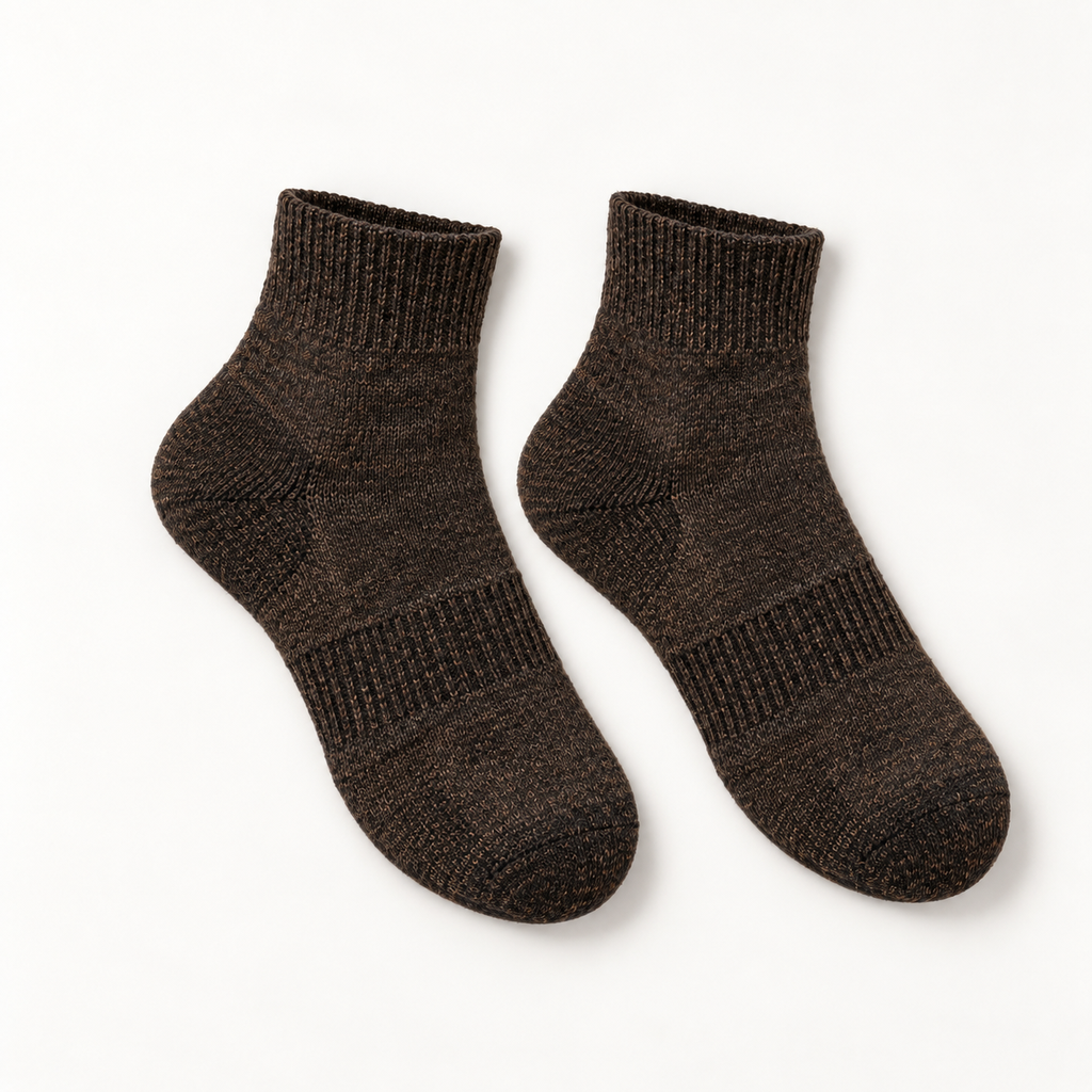 Hirsel Light Hiker Quarter Sock in Peat, front view