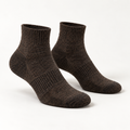 Hirsel Light Hiker Quarter Sock in Peat, three-quarter view