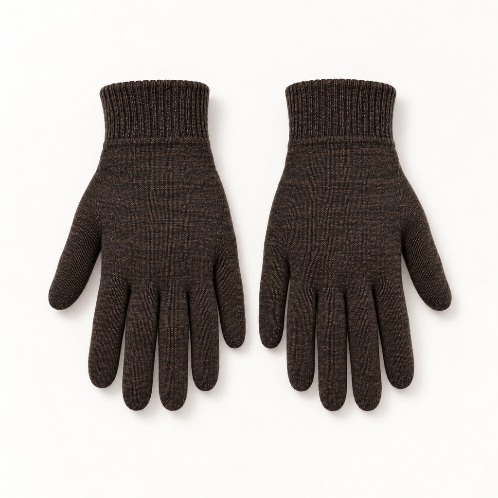 Hirsel Liner Gloves in Peat, front view