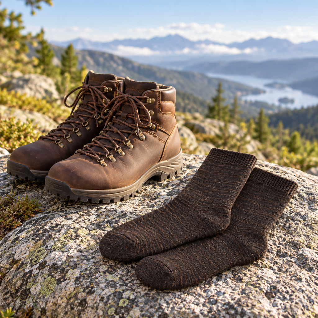 Hirsel Liner Sock in Peat, lifestyle view