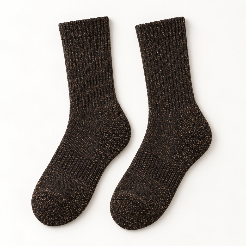 Hirsel Mid Hiker Crew Sock in Peat, front view